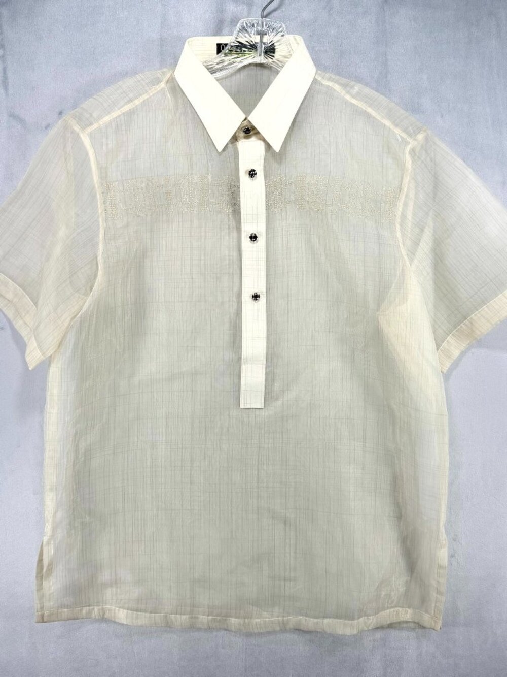 Onesimus - Jusi Formal Barong Tagalog Short Sleeve - ML Size Regular Fit